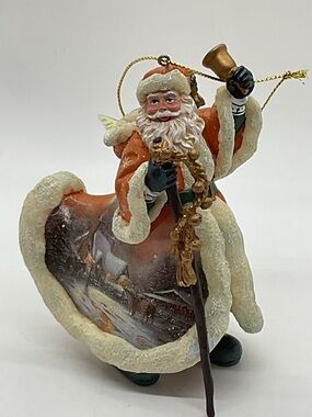 Ashton-Drake Old World Santa Jingling SleighBells Thomas Kinkade Ornament
